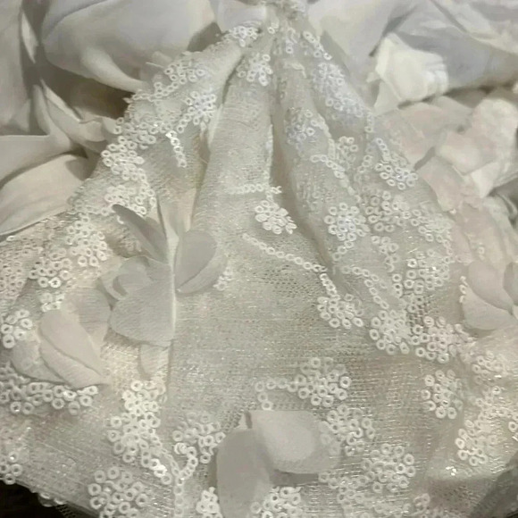 NWT Bariano Meagan White Sequin High-Low Maxi Dress! Size US 2 - Picture 3 of 8